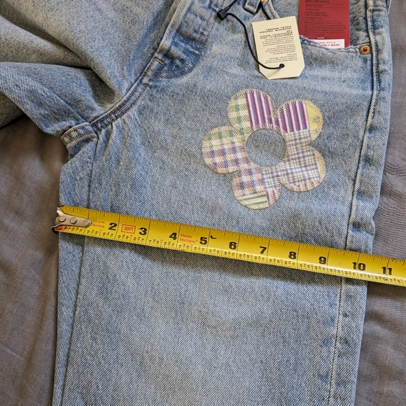 Levi's 501 Jeans Patchwork Daisy Flower - Picture 5 of 12